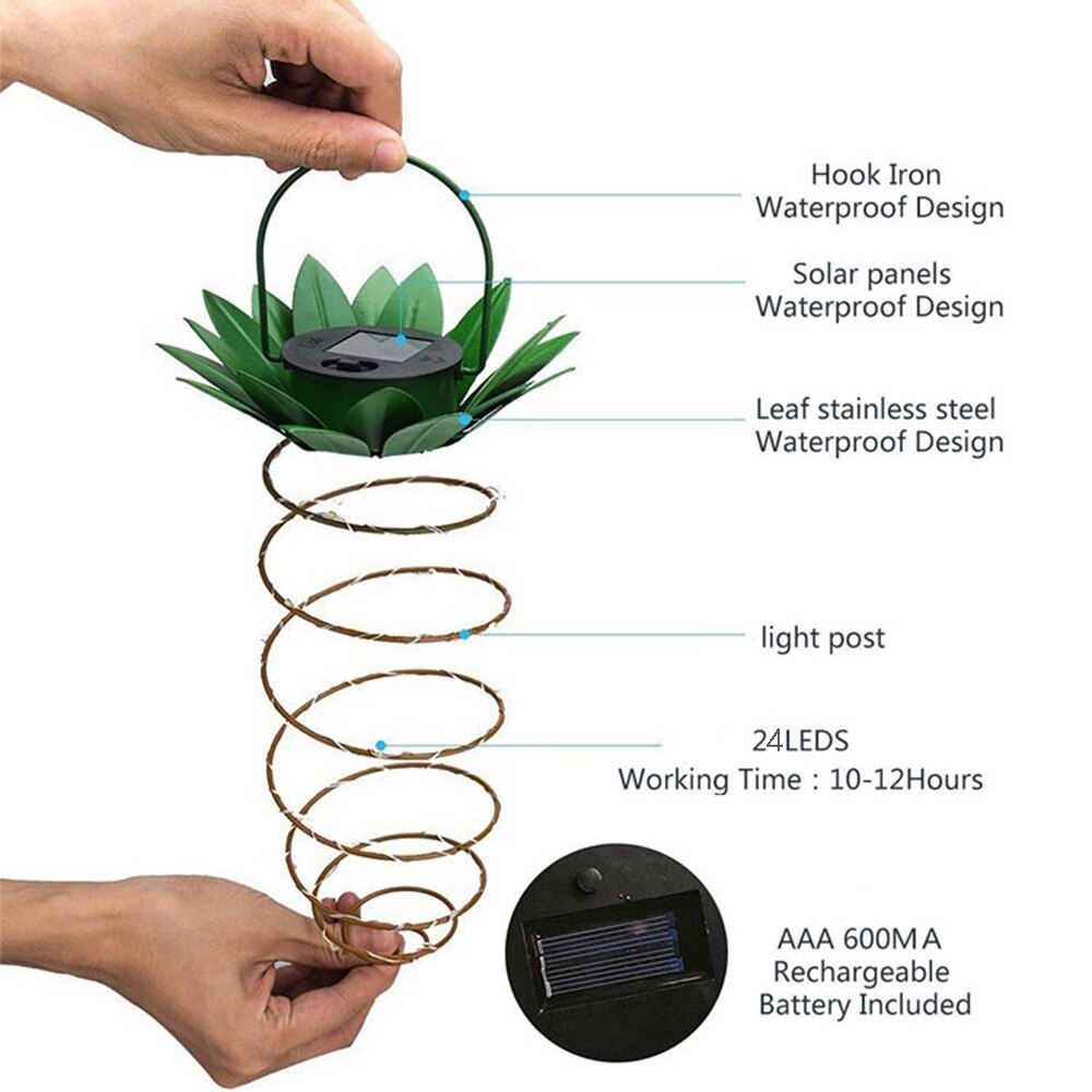 Outdoor Solar Light Waterproof Pineapple Shape Garden Solar Lamp