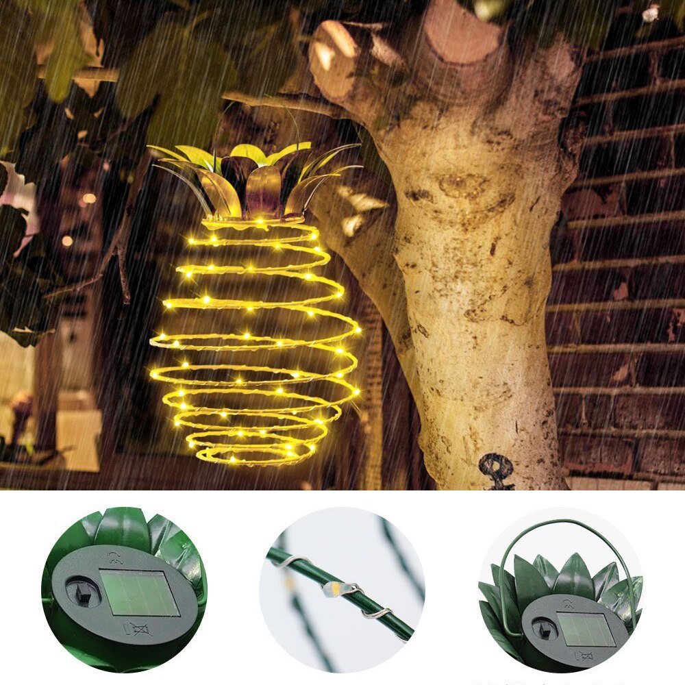 Outdoor Solar Light Waterproof Pineapple Shape Garden Solar Lamp