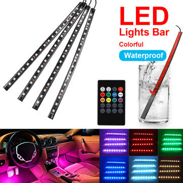 18 LED Colorful Car Interior Floor RGB Strip Light