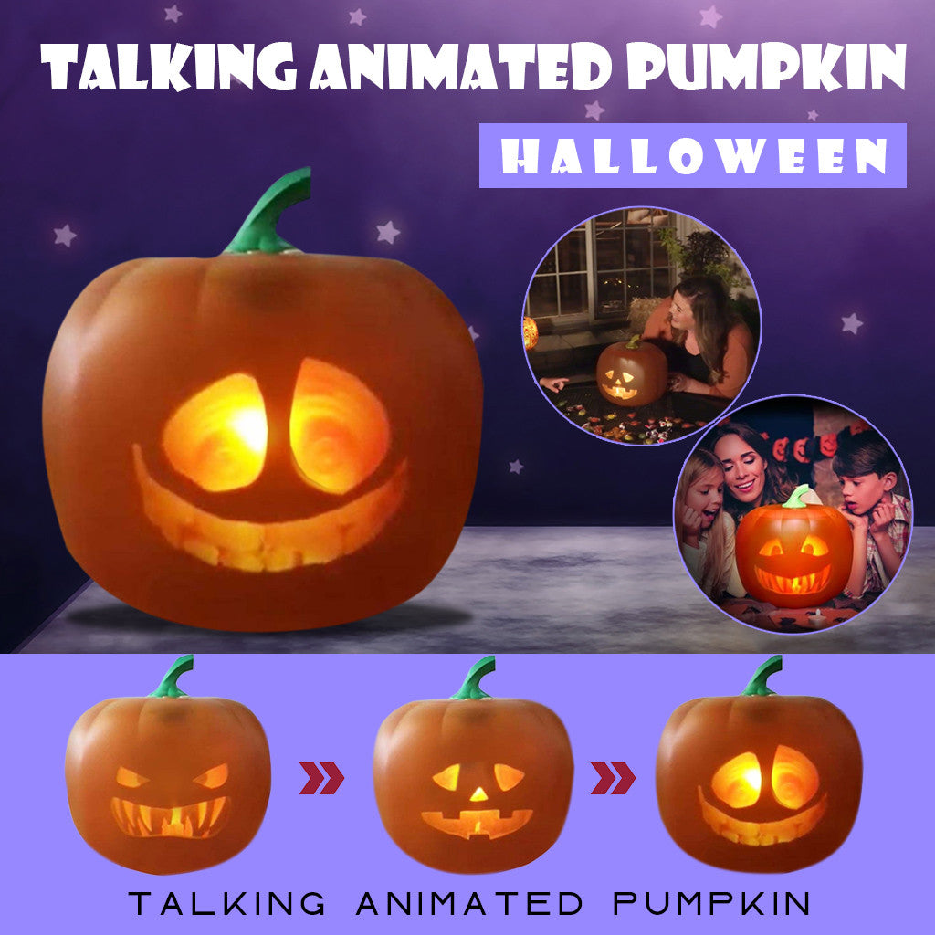 Talking Animated LED Pumpkin Projection Lamp