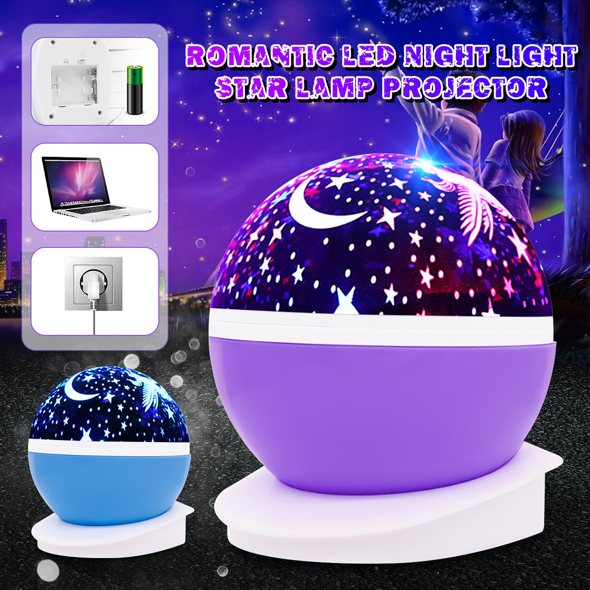 LED Rotating Night Light Projector Starry Sky Star Projection Lamp –  zenlightingstore