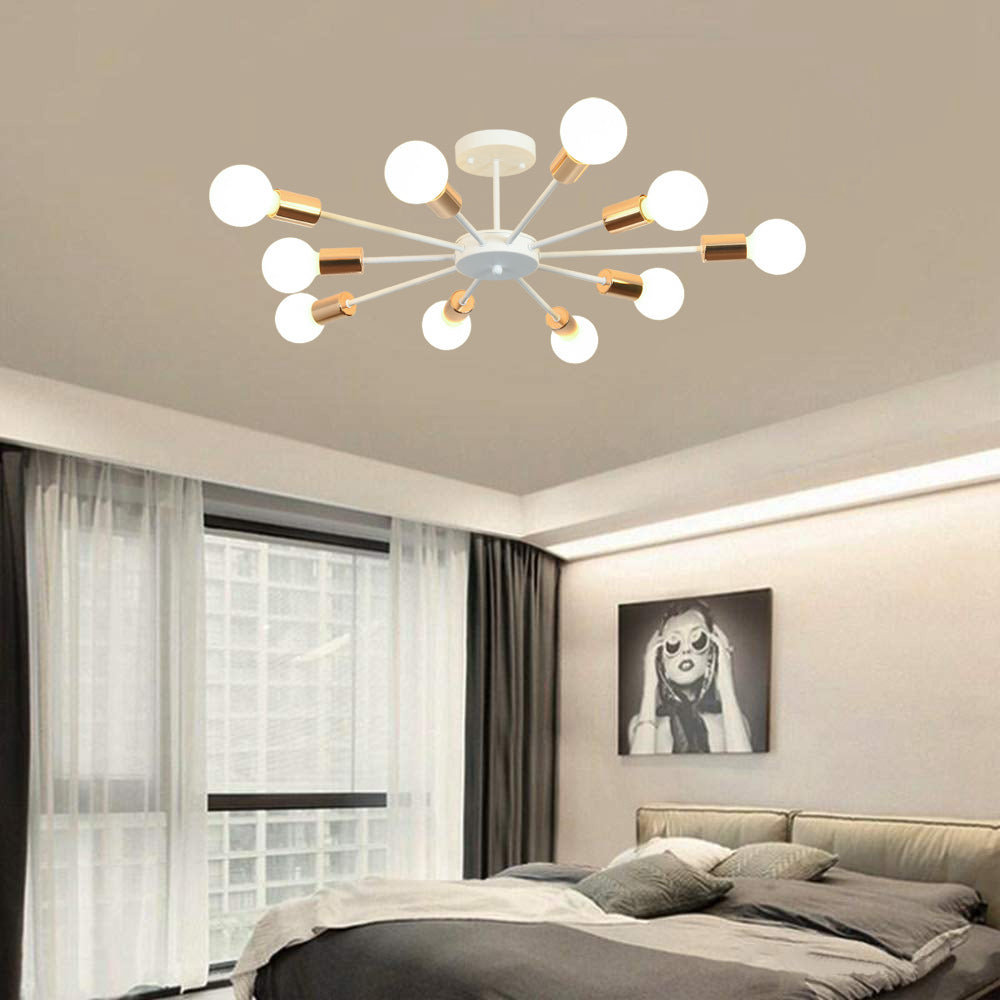 10 Lights Chandelier Bronze Flush Mount Ceiling Light