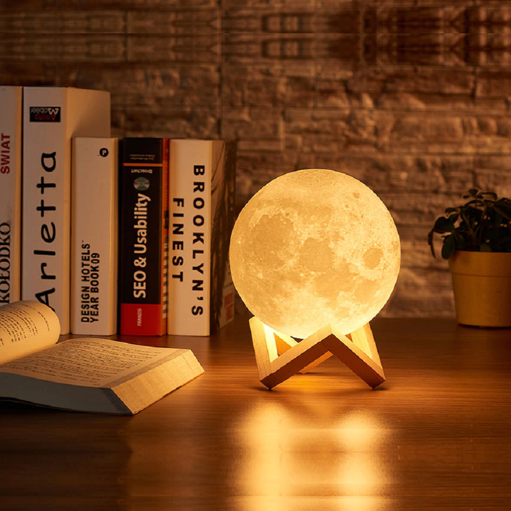 Rechargeable 3 Color 3D Moon Lamp – zenlightingstore
