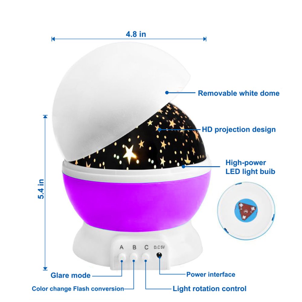 LED Rotating Night Light Projector Starry Sky Star Projection Lamp –  zenlightingstore