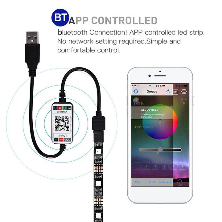 5050 RGB Bluetooth APP Control Dimmable TV Back Lighting