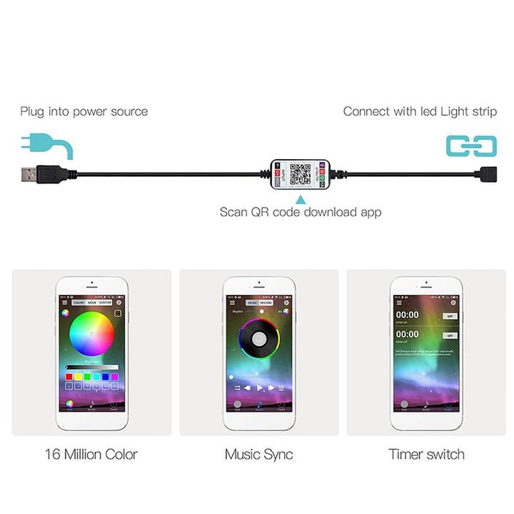 5050 RGB Bluetooth APP Control Dimmable TV Back Lighting